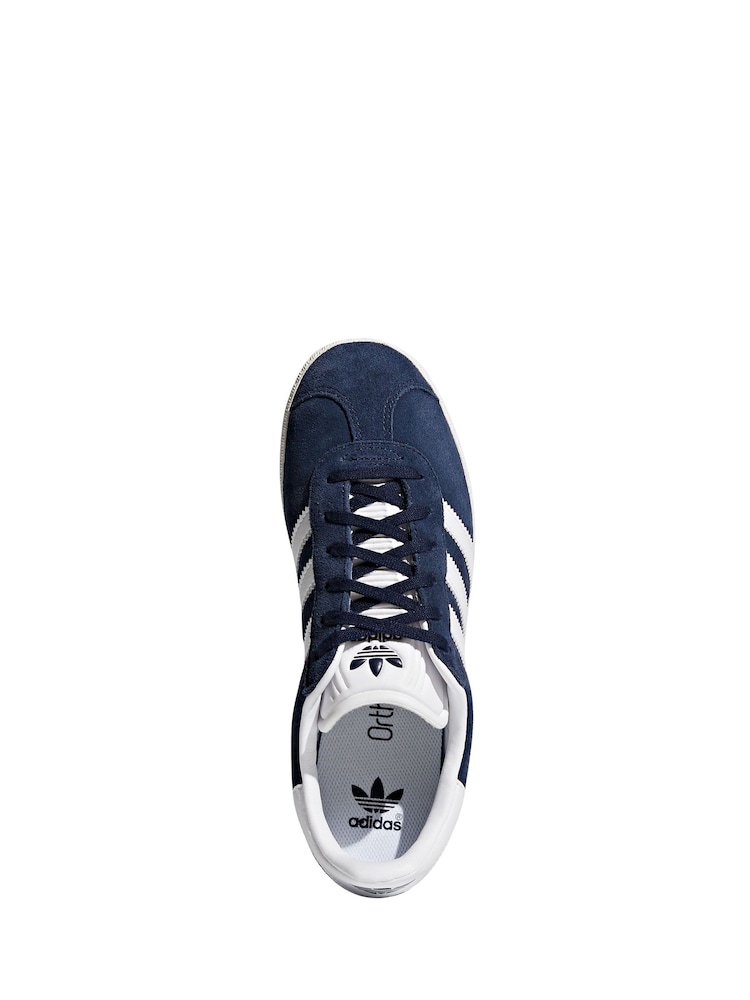 Marineblauw/wit - adidas Originals Junior Gazelle Trainers - Image 11 of 15