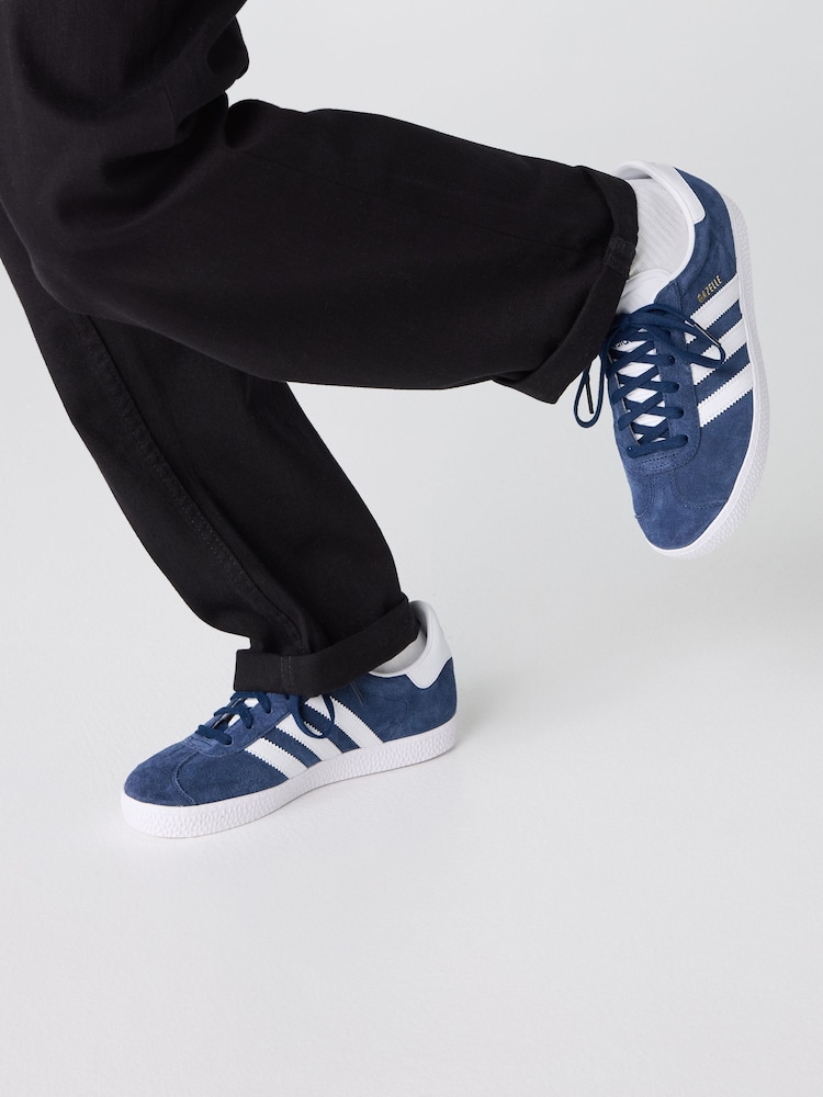 Marineblauw/wit - adidas Originals Junior Gazelle Trainers - Image 5 of 15