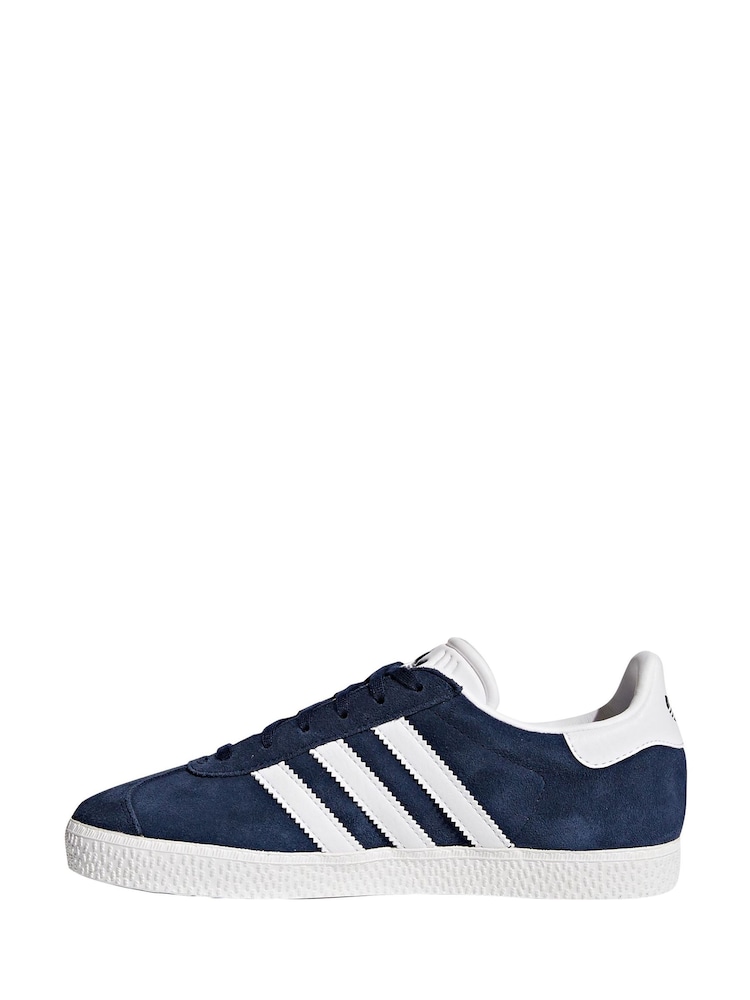 Marineblauw/wit - adidas Originals Junior Gazelle Trainers - Image 8 of 15
