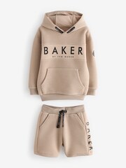 Baker by Ted Baker Textured 100% Cotton Hoodie And Shorts Set - Image 8 of 11