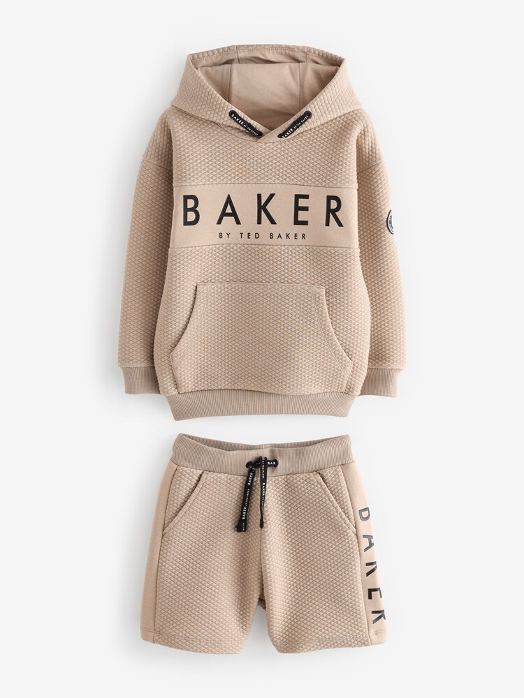 Baker by Ted Baker Textured 100% Cotton Hoodie And Shorts Set - Image 8 of 11