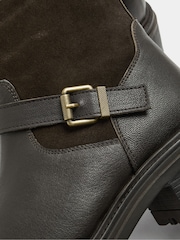Қоңыр - Evans Double Buckle Leather Boots - 4суретінің 4 суреті
