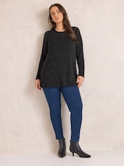 Evans Black Floral Sheer Lace Top - Image 2 of 6