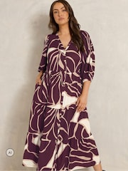 Evans Red Jersey Tiered Dress - Image 1 of 6