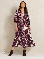 Evans Red Jersey Tiered Dress - Image 2 of 6
