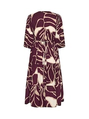Evans Red Jersey Tiered Dress - Image 6 of 6