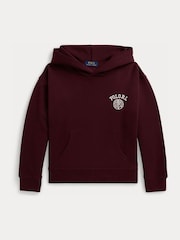 Polo Ralph Lauren Red Collegiate Logo Jersey Hoodie - Image 1 of 2