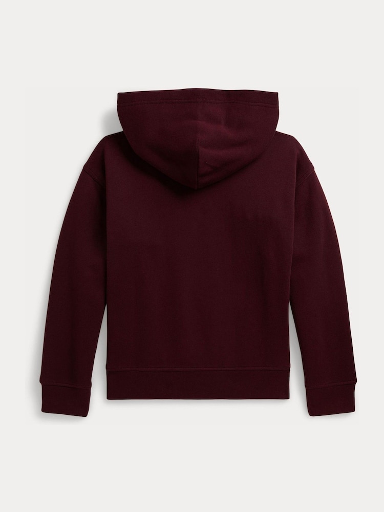 Polo Ralph Lauren Red Collegiate Logo Jersey Hoodie - Image 2 of 2 Polo Ralph Lauren Red Collegiate Logo Jersey Hoodie - Image 2 of 2