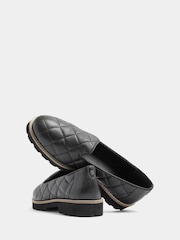 Evans Black Wide Fit Slipper Cut Leather Loafers - Image 3 of 3
