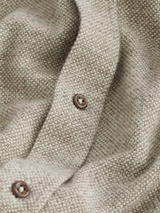 Neutral Brushed Texture 100% Cotton Long Sleeve Shirt - Image 8 of 8