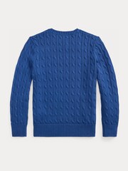 Polo Ralph Lauren Blue Logo Cable Knit Jumper - Image 2 of 2