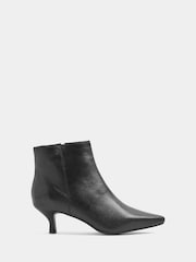 Evans Black Extra Wide Fit Suede Kitten Heel Pointed Boots - Image 2 of 5