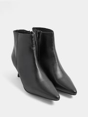 Evans Black Extra Wide Fit Suede Kitten Heel Pointed Boots - Image 3 of 5