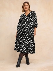 Evans Polka Dot Jersey Wrap Dress - Slika 3 od 5