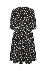 Evans Polka Dot Jersey Wrap Dress - Slika 5 od 5