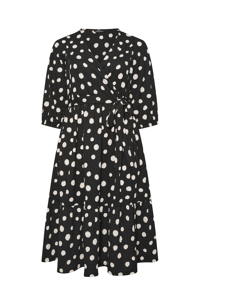 Evans Polka Dot Jersey Wrap Dress - Slika 5 od 5