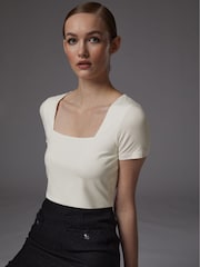 LK Bennett Cream Tasha Viscose Top - Image 1 of 4