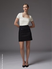 LK Bennett Cream Tasha Viscose Top - Image 3 of 4