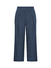 Evans Blue Pleated Stripe Trousers - Image 5 of 6