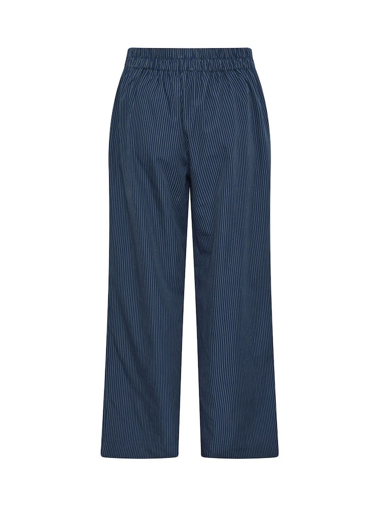 Evans Blue Pleated Stripe Trousers - Image 6 of 6