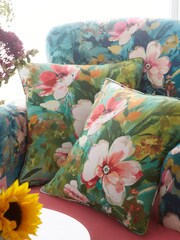 Studio G Green Bouquet 100% Cotton Cushion - Image 1 of 2