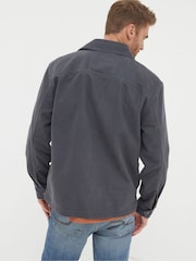 FatFace Grey Bowd Zip Front Overshirt - Image 2 of 4