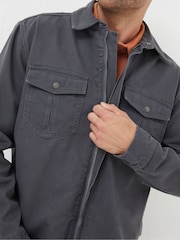 FatFace Grey Bowd Zip Front Overshirt - Image 3 of 4