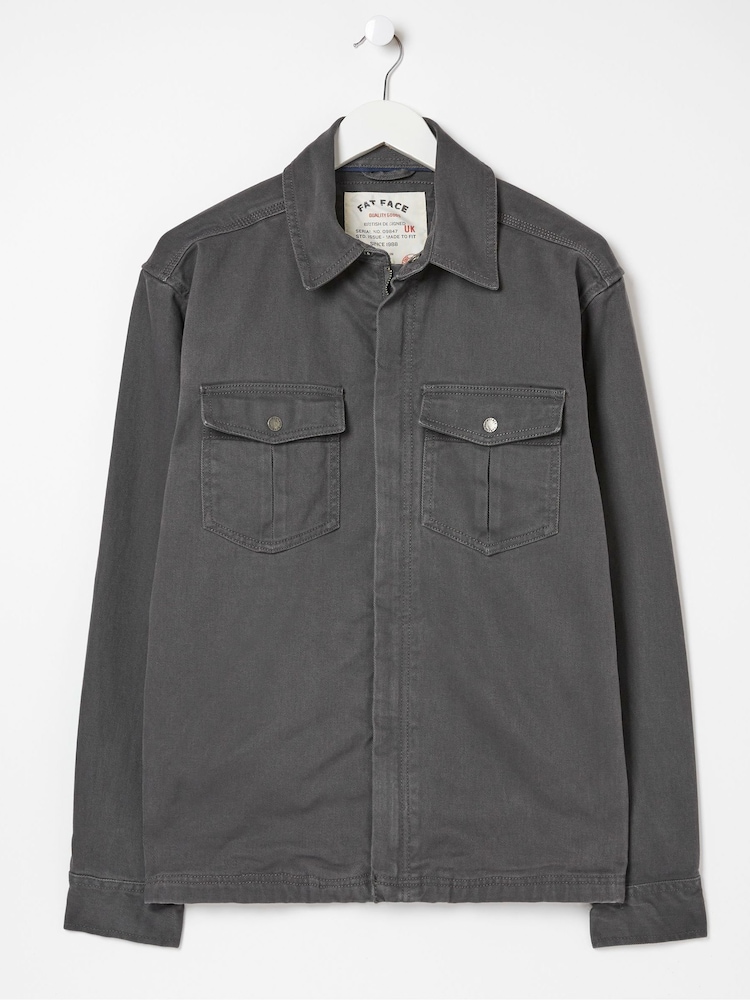 FatFace Grey Bowd Zip Front Overshirt - Image 4 of 4 FatFace Grey Bowd Zip Front Overshirt - Image 4 of 4