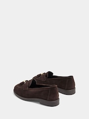 Evans Brown Extra Wide Fit Tassel Detail Suede Loafers - Image 4 of 5
