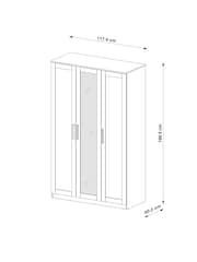 White Flynn Triple Wardrobe - Image 4 of 4