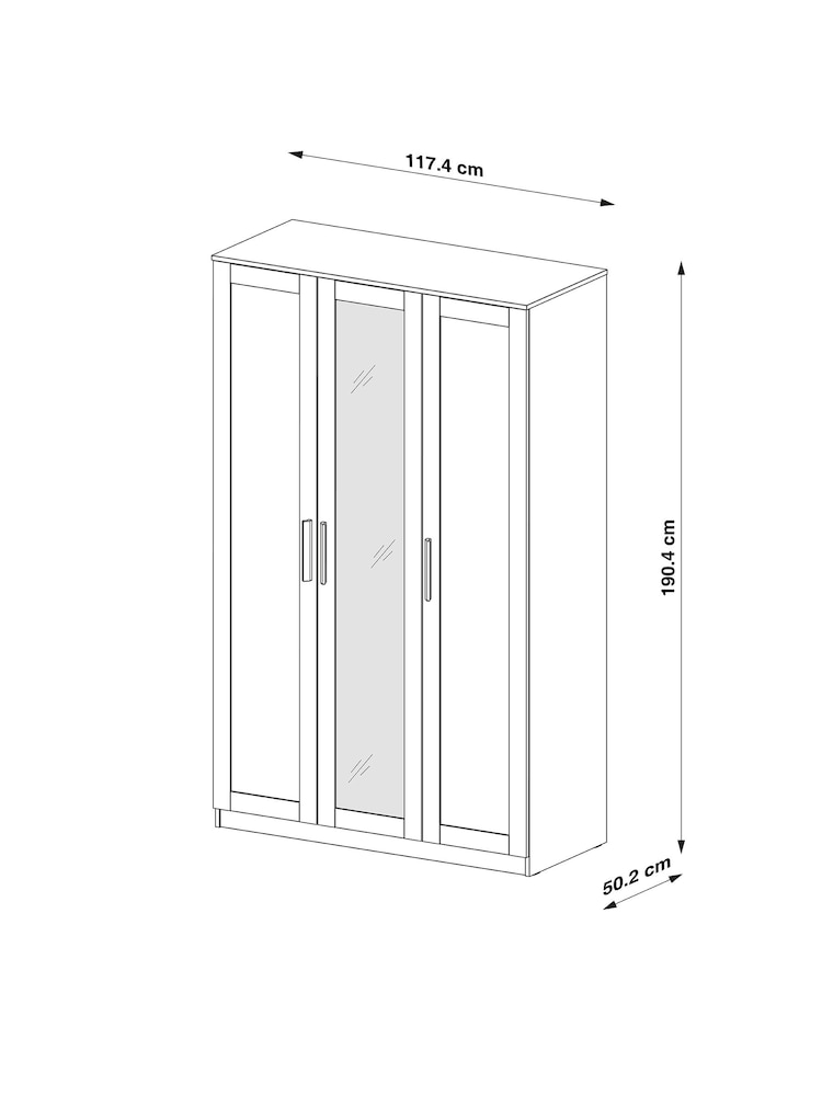 White Flynn Triple Wardrobe - Image 8 of 8