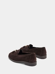 Evans Brown Wide Fit Tassel Detail Suede Loafers - Image 3 of 5