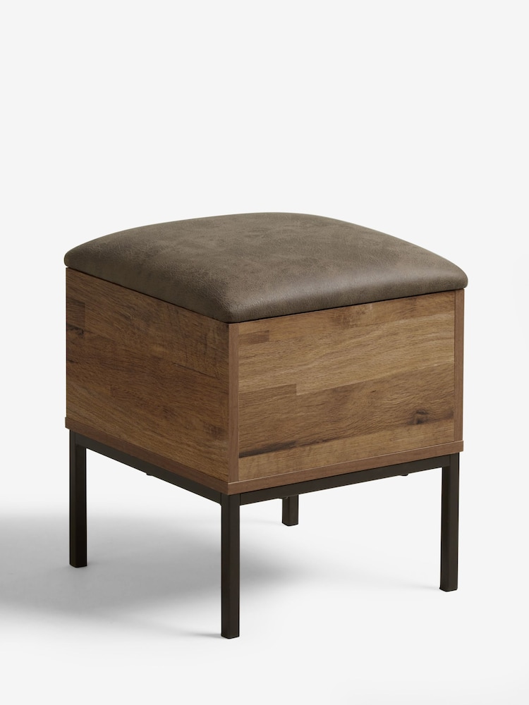 Oak Effect Bronx Storage Footstool - Image 6 of 6