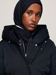 Синяя дутая парка с капюшоном Tommy Hilfiger - Изображение 4 из 9