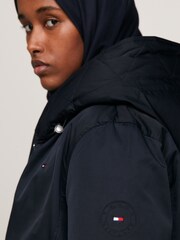 Синяя дутая парка с капюшоном Tommy Hilfiger - Изображение 5 из 9
