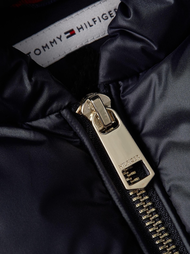 Синяя дутая парка с капюшоном Tommy Hilfiger - Изображение 9 из 9