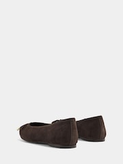 Evans Brown Suede Ballerina Pumps in Wide E Fit - Image 3 of 4