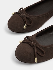 Evans Brown Suede Ballerina Pumps in Wide E Fit - Image 4 of 4