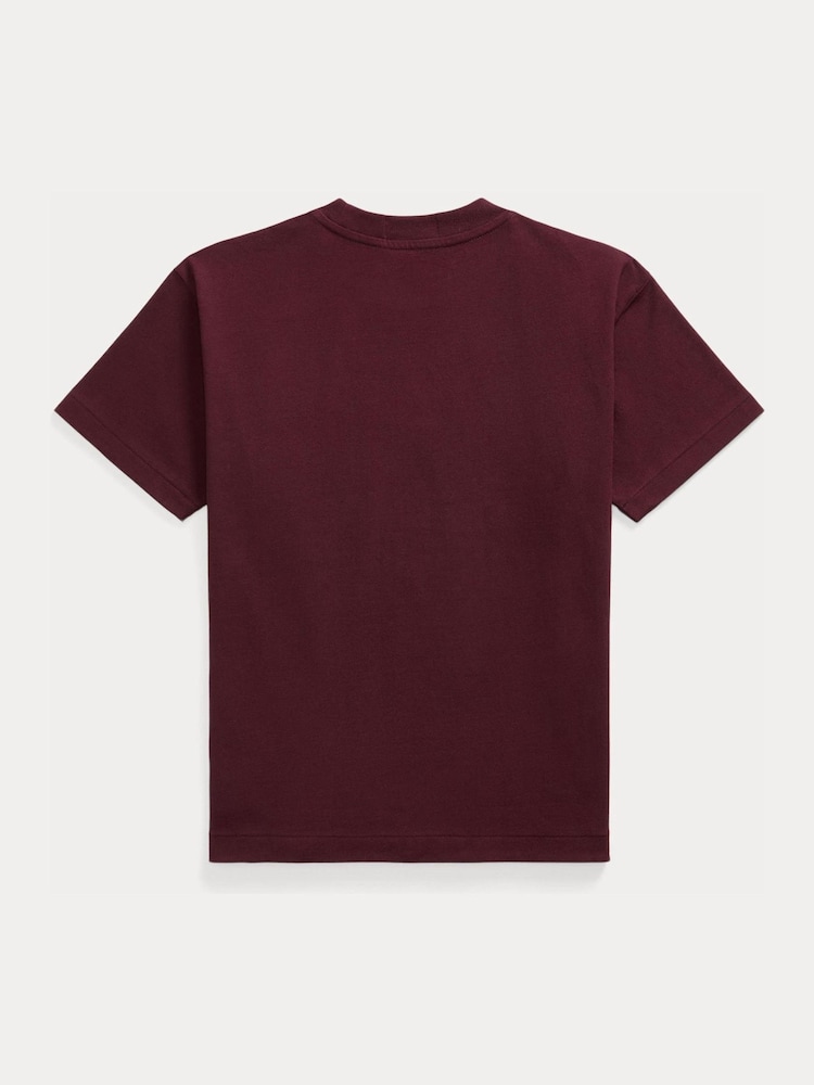 Polo Ralph Lauren Red Collegiate Logo Jersey T-Shirt - Image 2 of 2 Polo Ralph Lauren Red Collegiate Logo Jersey T-Shirt - Image 2 of 2
