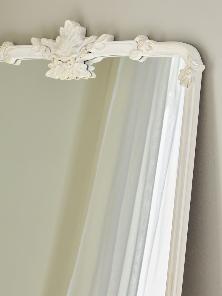 Shabby Chic White Giselle Leaning Mirror - Image 2 of 5