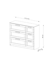 Grey Flynn 6 Drawer Chest of Drawers - Image 4 of 10
