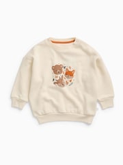 MORI Cream Supersoft Woodland Placement Print Sweatshirt - Image 2 of 3