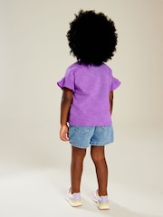 Purple Frill Short Sleeve T-Shirt (3mths-7yrs) - Image 2 of 8