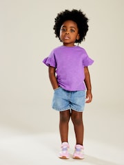 Purple Frill Short Sleeve T-Shirt (3mths-7yrs) - Image 3 of 8