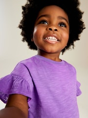 Purple Frill Short Sleeve T-Shirt (3mths-7yrs) - Image 4 of 8
