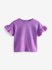Purple Frill Short Sleeve T-Shirt (3mths-7yrs) - Image 7 of 8