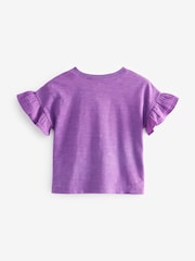 Purple Frill Short Sleeve T-Shirt (3mths-7yrs) - Image 8 of 8