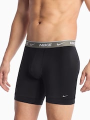Nike Green/Grey/Blue Essential Cotton Stretch Boxer Trunks 3 Pack - Image 3 of 4