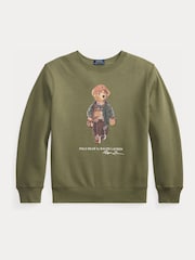 Polo Ralph Lauren Green Polo Bear Graphic Jersey Sweatshirt - Image 1 of 3