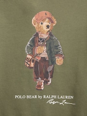 Polo Ralph Lauren Green Polo Bear Graphic Jersey Sweatshirt - Image 3 of 3